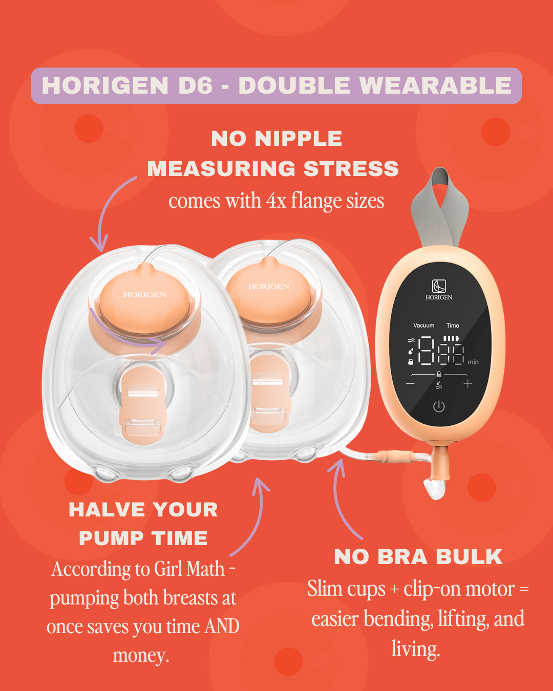 PRE-ORDER: Horigen D6 Wearable Double Breast Pump