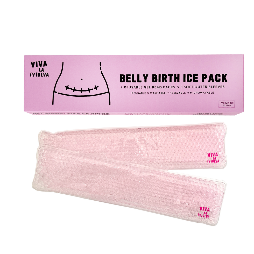 Viva La Vulva Belly Birth Ice Pack - 2 Reusable Gel Bead Packs for Caesarean recovery - Shop online New Zealand